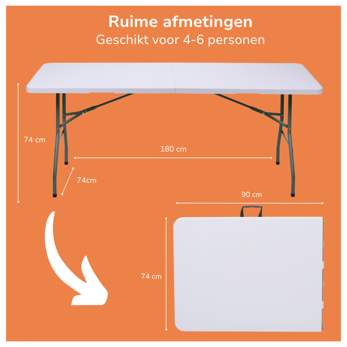 Opvouwbare Tafel Inklapbare Tafel 180x74x74 cm - maximondo