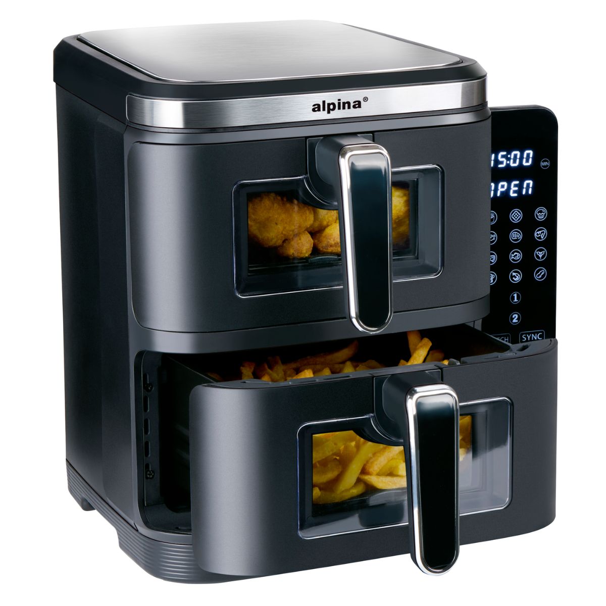 alpina Airfryer XXL - Heteluchtfriteuse 11L - 8 Personen - maximondo