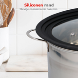 alpina Universeel Glazen Deksel Pannendeksel 24cm/26cm/28cm - maximondo