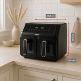 alpina Dubbele Airfryer XXL - Heteluchtfriteuse 2x4L - maximondo
