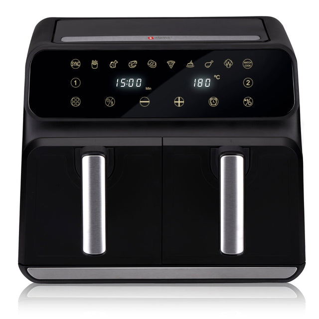 alpina Dubbele Airfryer XXL - Heteluchtfriteuse 2x4L - maximondo