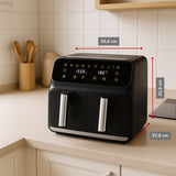 alpina Dubbele Airfryer XXL - Heteluchtfriteuse 2x4L - maximondo