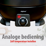 alpina Fondueset Elektrisch 800W – Fonduepan 2L - maximondo
