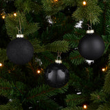 Mica Decorations kerstballen set glas zwart 42 stuks - d7cm - maximondo