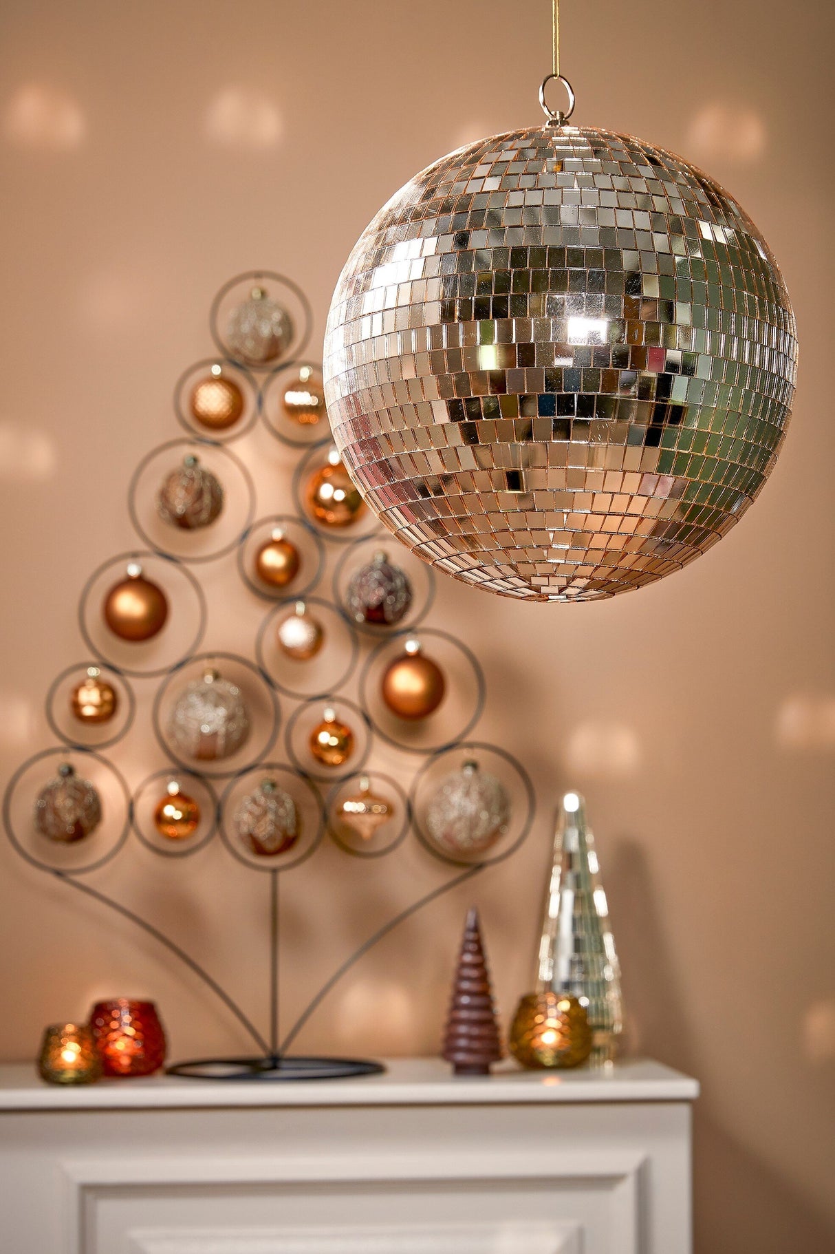 Mica Decorations Ornament spiegel bal champagne - d25cm - maximondo