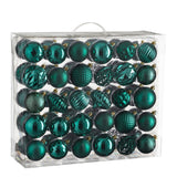 Mica Decorations Boom decoratie onbreekbaar petrol 60 stuks - d7cm - maximondo