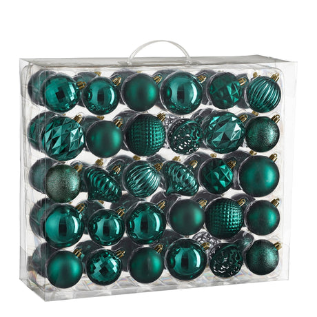 Mica Decorations Boom decoratie onbreekbaar petrol 60 stuks - d7cm - maximondo