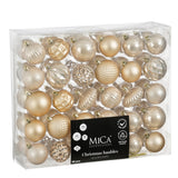 Mica Decorations Kerstballen Set - 60 Stuks - Ø7 cm - maximondo