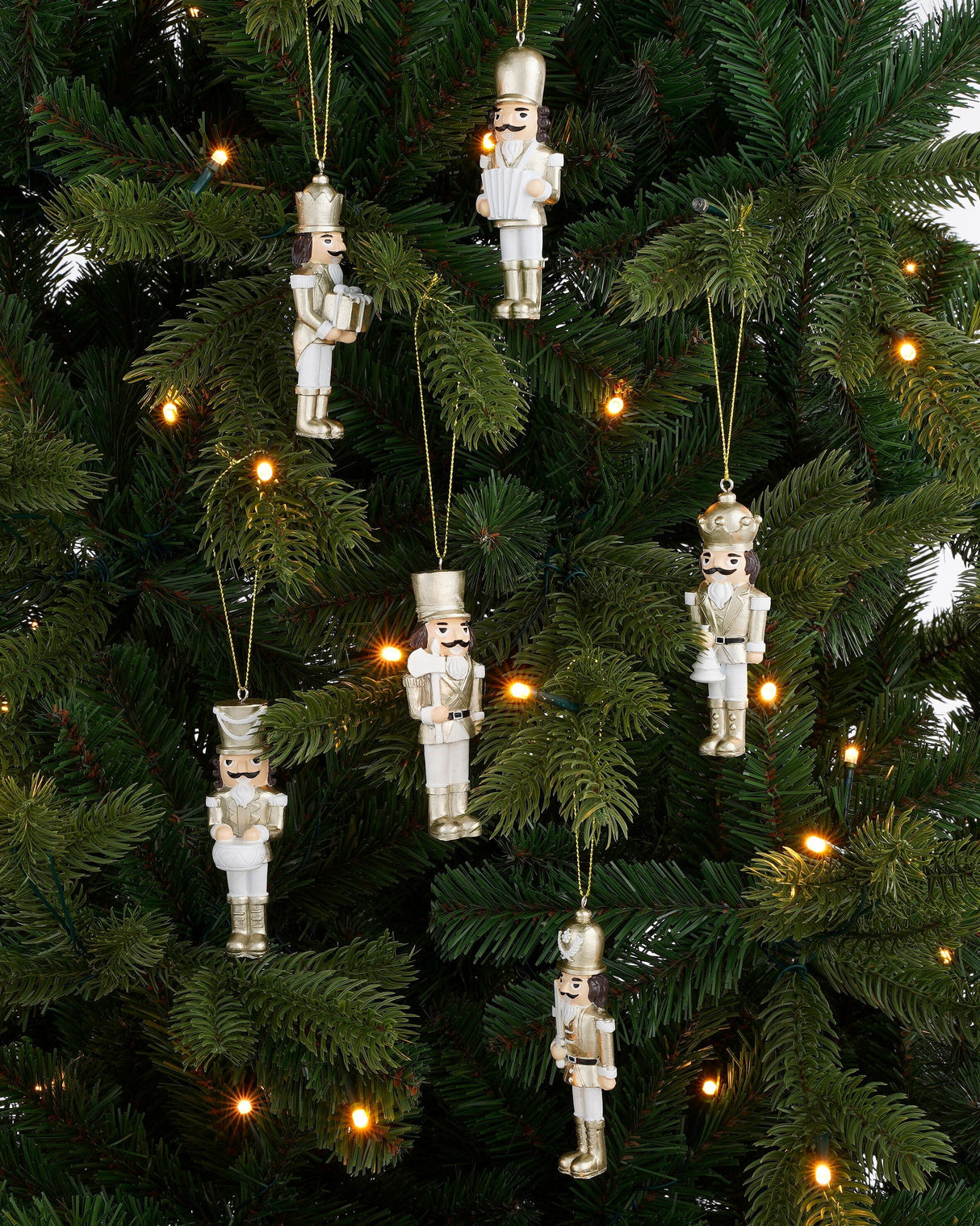 Mica Decorations Ornament notenkraker goud 6 stuks - l4xw2xh10,5cm - maximondo