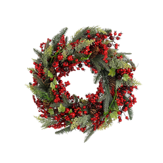 Mica Decorations Norah krans rood - h13xd50cm - maximondo