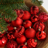 Mica Decorations Boom decoratie onbreekbaar rood 60 stuks - d7cm - maximondo