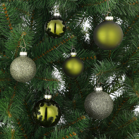 Mica Decorations Bal glas d.groen 26 stuks - d7cm - maximondo