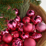 Mica Decorations Boom decoratie onbreekbaar fuchsia 60 stuks - d7cm - maximondo