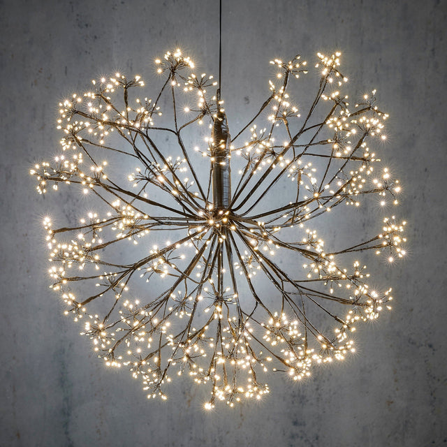 Luca Lighting Bal led zwart klassiek wit 2050led IP44 en timer - d70cm - maximondo