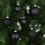 Mica Decorations kerstballen set glas zwart 42 stuks - d7cm - maximondo