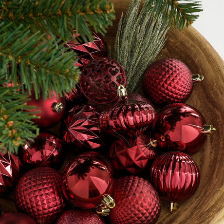 Mica Decorations Boom decoratie onbreekbaar d.rood 60 stuks - d7cm - maximondo
