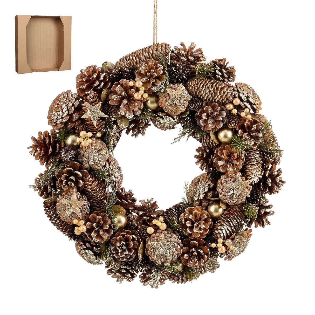 Mica Decorations Brant krans metalliek - h9xd45cm - maximondo