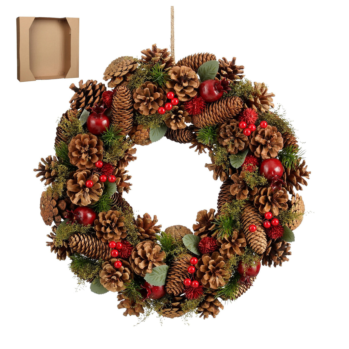 Mica Decorations Landon krans bruin - h9xd45cm - maximondo