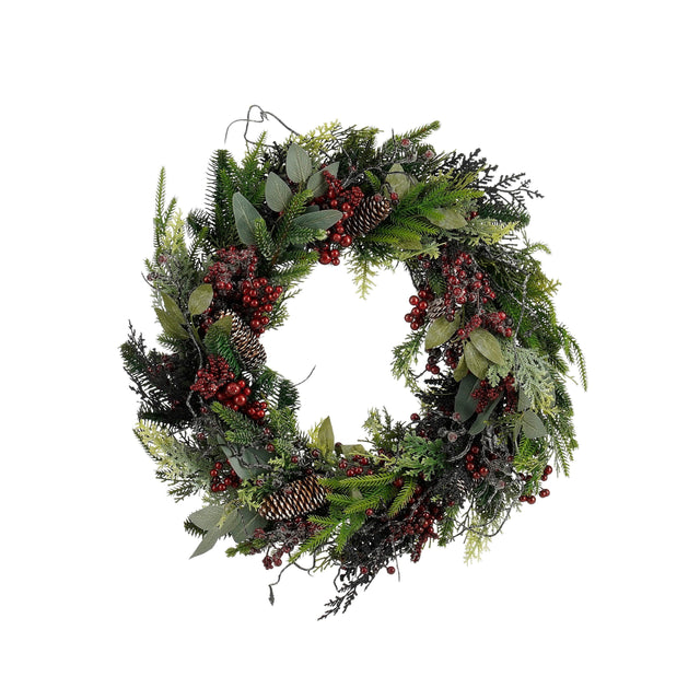 Mica Decorations Bodi kerstkrans bordeaux - H13x Ø50 cm - maximondo