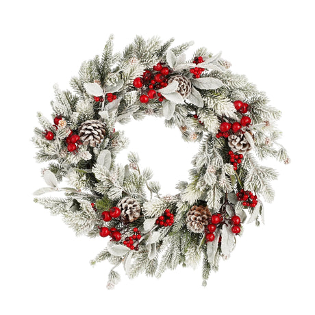 Mica Decorations Belfort krans groen frosted - h11xd50cm - maximondo