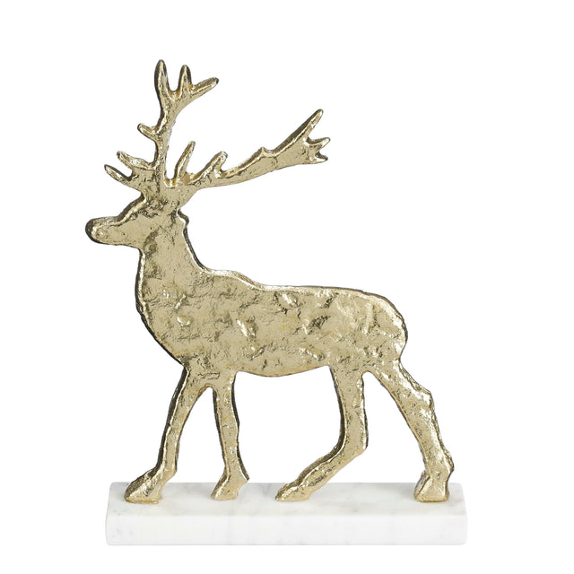 Mica Decorations Decoratie hert champagne - l20xb5xh27cm - maximondo