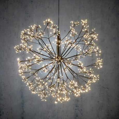 Luca Lighting Bal led zwart klassiek wit 1200led IP44 en timer - d60cm - maximondo