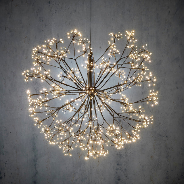 Luca Lighting Bal led zwart klassiek wit 1200led IP44 en timer - d60cm - maximondo