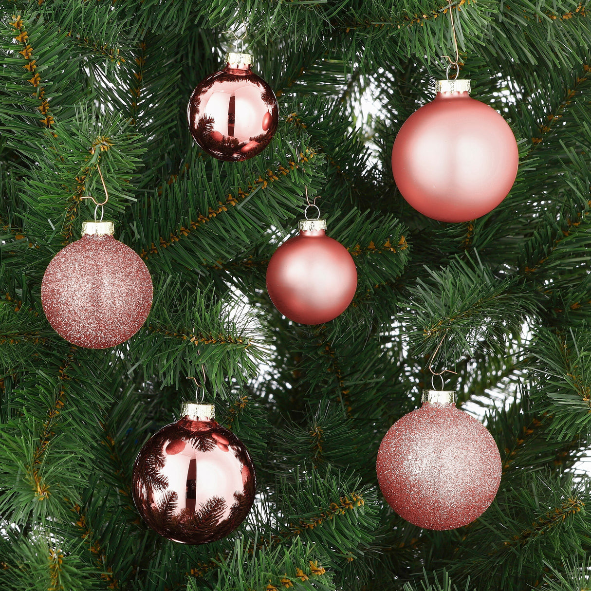 Mica Decorations Bal glas roze 26 stuks - d7cm - maximondo