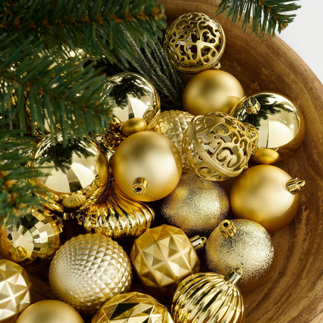 Mica Decorations Boom decoratie onbreekbaar goud 60 stuks - d7cm - maximondo