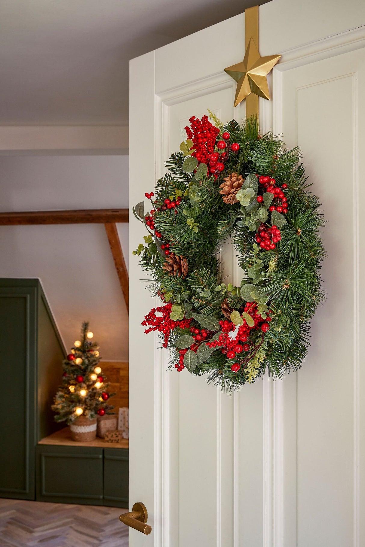 Mica Decorations Harvey krans rood - h11xd40cm - maximondo