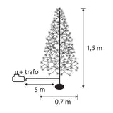 Luca Lighting Boom led zwart klassiek wit 1500led IP44 en timer - h150xd70cm - maximondo