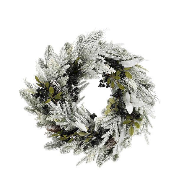 Mica Decorations Vesper krans zwart - h13xd50cm - maximondo