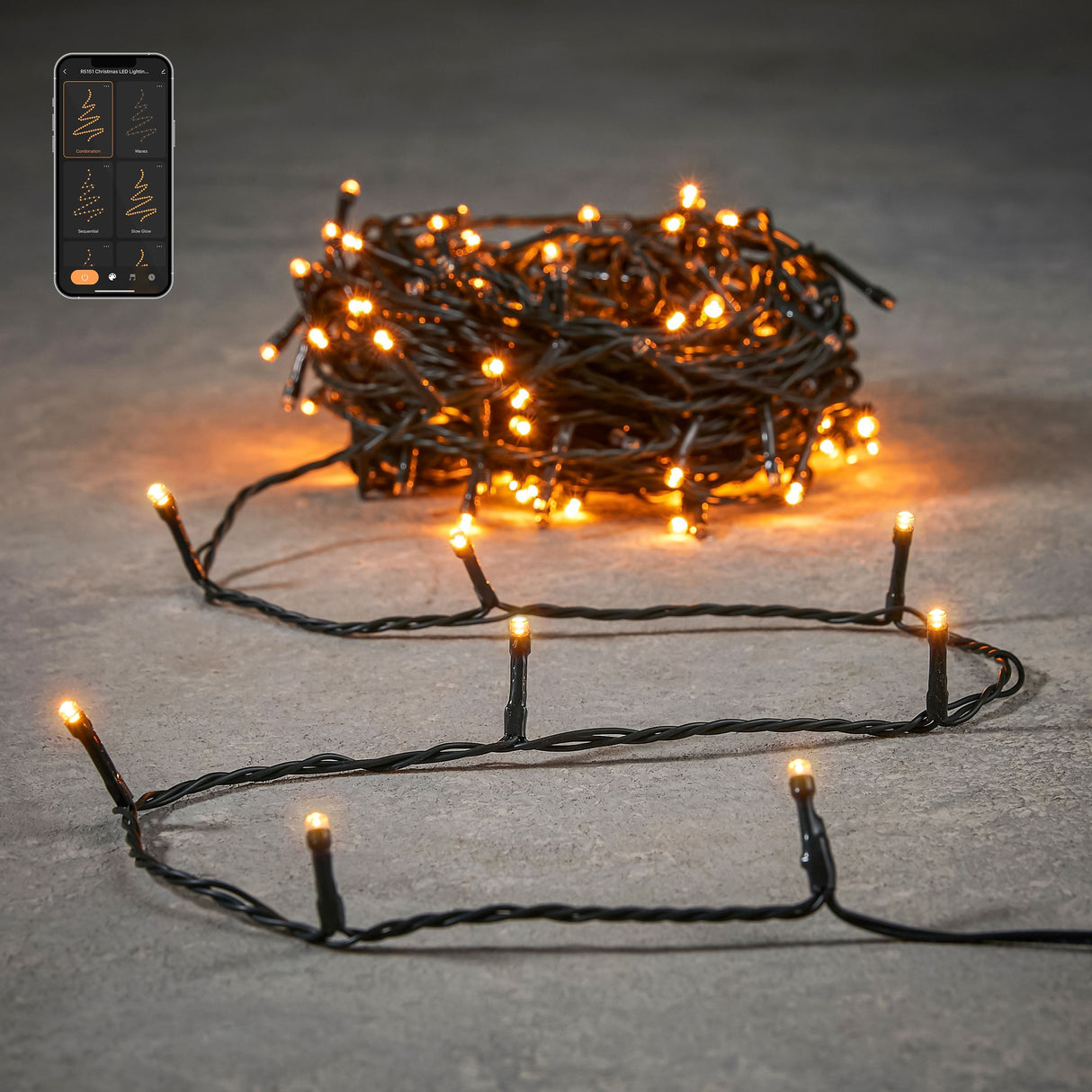 Luca Lighting Smart Lighting snoer d.groen warm wit 50led IP44 en timer adapter included - l500cm - maximondo