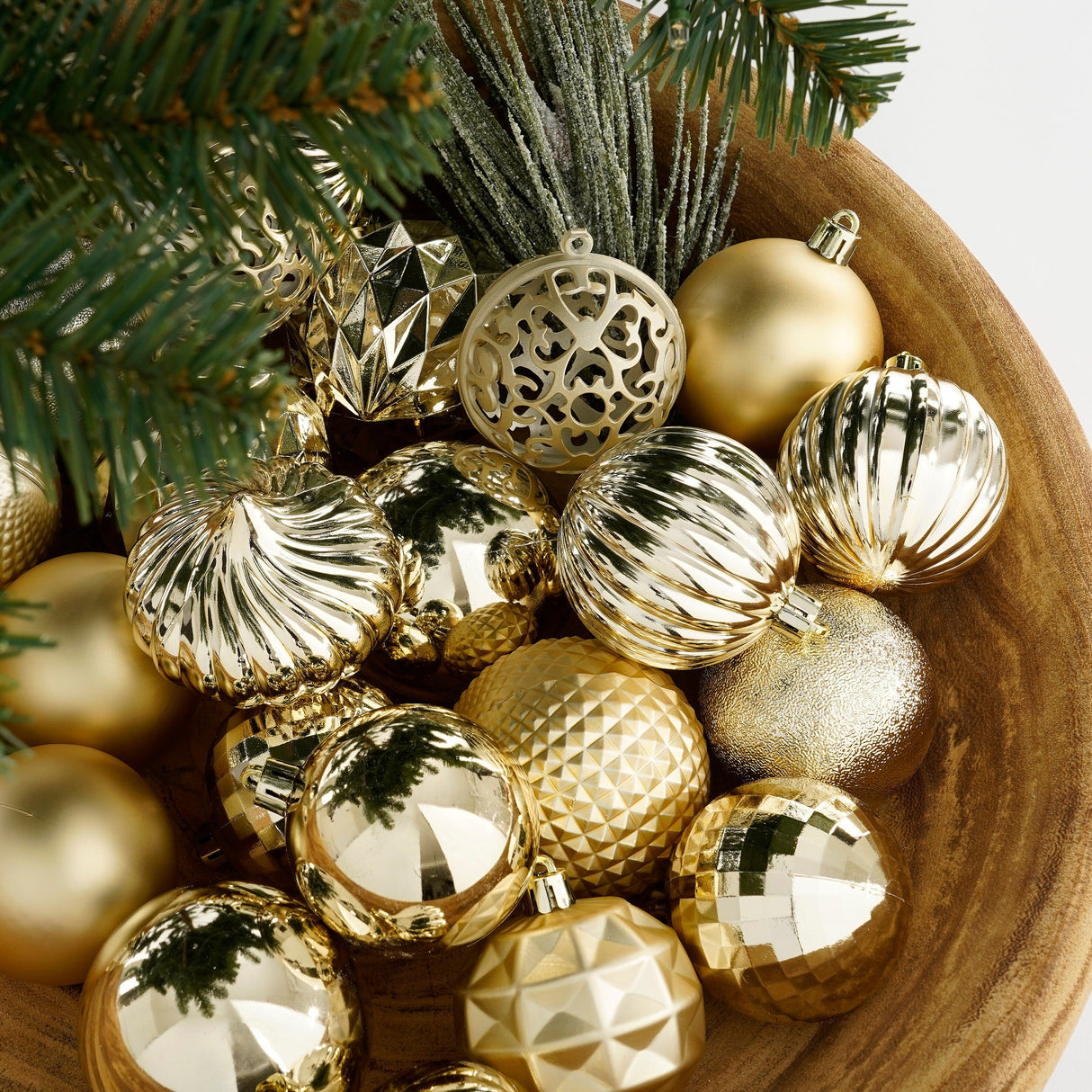 House of Seasons Boom decoratie onbreekbaar champagne 60 stuks - d7cm - maximondo