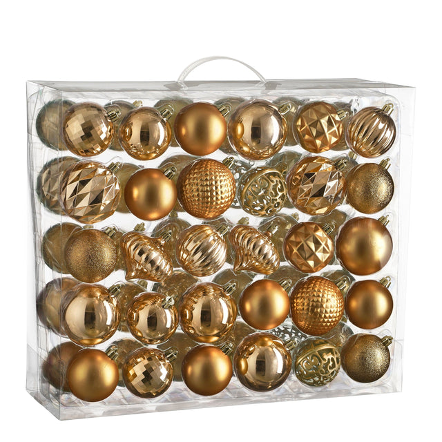 House of Seasons Boom decoratie onbreekbaar koper 60 stuks - d7cm - maximondo