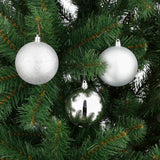 House of Seasons Boom decoratie onbreekbaar zilver 46 stuks - d4 d6 d8cm - maximondo