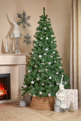 House of Seasons Boom decoratie onbreekbaar zilver 60 stuks - d7cm - maximondo