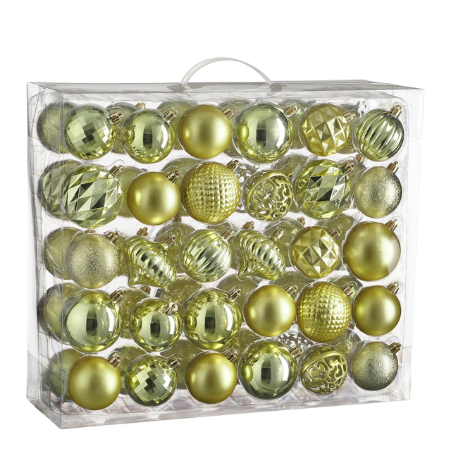House of Seasons Boom decoratie onbreekbaar l.groen 60 stuks - d7cm - maximondo