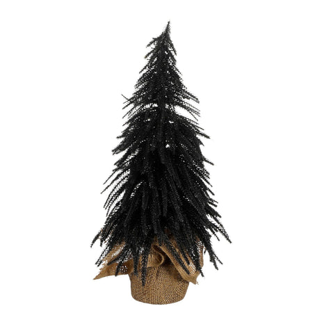 House of Seasons Kerstboom met burlap zwart TIPS 256 - h45xd25cm - maximondo
