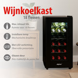 alpina Wijnkoelkast – Wijnklimaatkast voor 18 Flessen - maximondo
