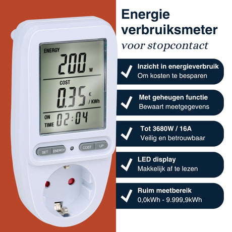Grundig Energie Verbruiksmeter - KwH Meter voor Stopcontact - maximondo
