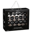 Mica Decorations kerstballen set glas zwart 42 stuks - d7cm - maximondo