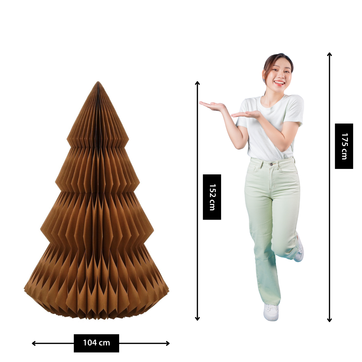 Mica Decorations Decoratie boom bruin FSC Mix - h152xd104cm - maximondo