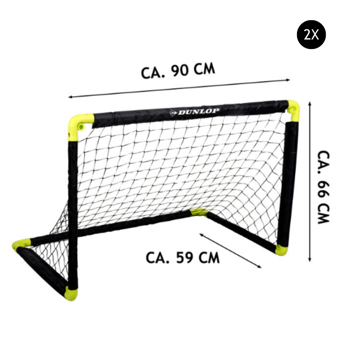 Dunlop Voetbaldoelen Set van 2 - Voetbalgoal 90 x 59 x 61 cm - maximondo