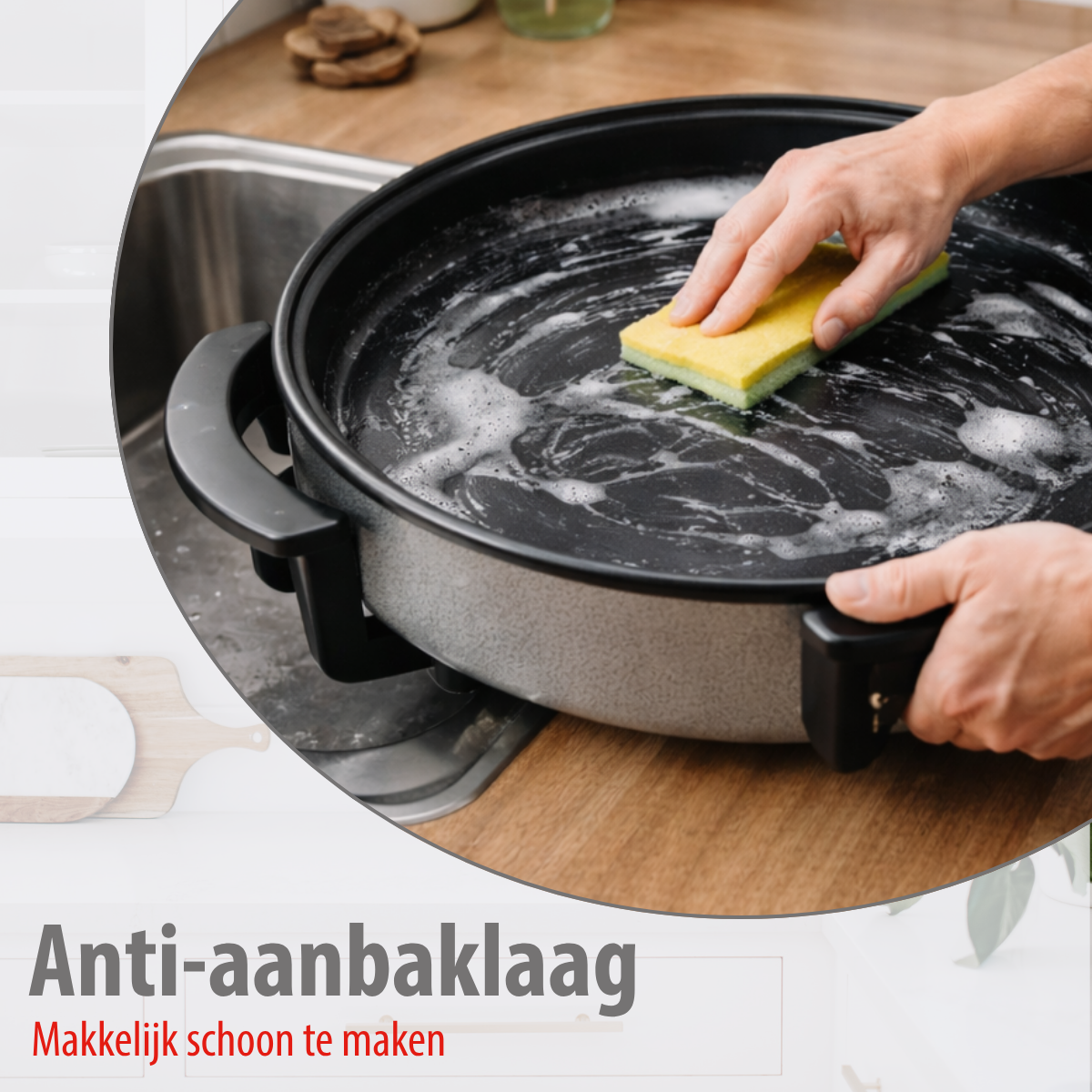 alpina Party Pan - Elektrische Hapjespan met Deksel - Ø40CM