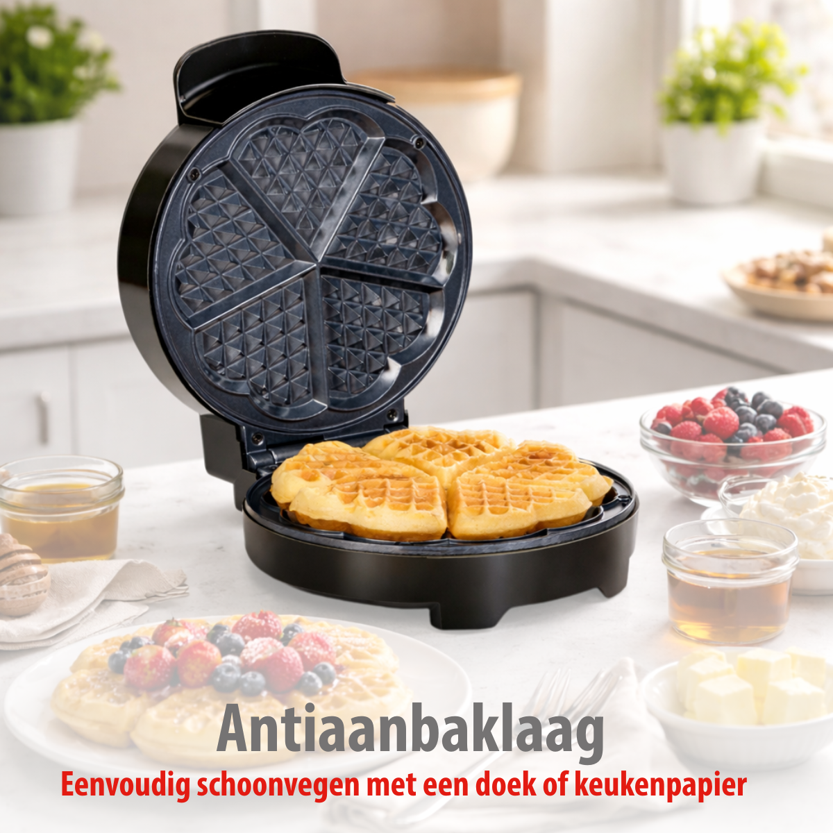 alpina Wafelijzer - Wafelijzer met Instelbare Temperatuur - maximondo