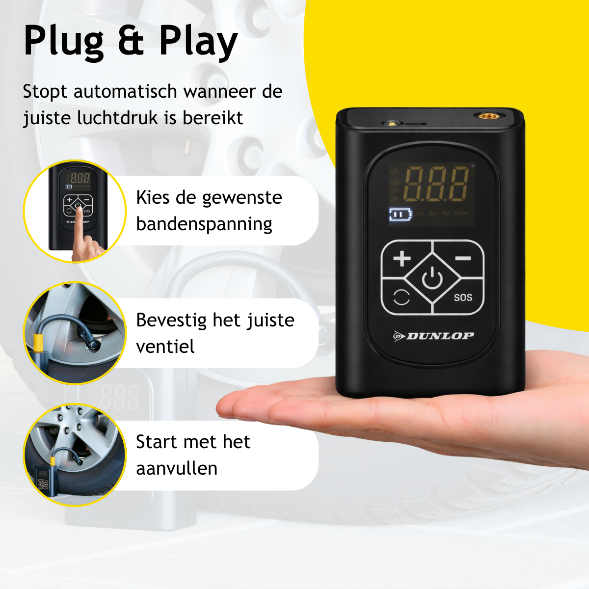 Dunlop Digitale Luchtcompressor 150PSI - maximondo