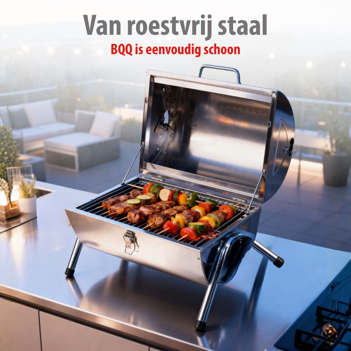 alpina Houtskool BBQ - Draagbare BBQ met Handgreep
