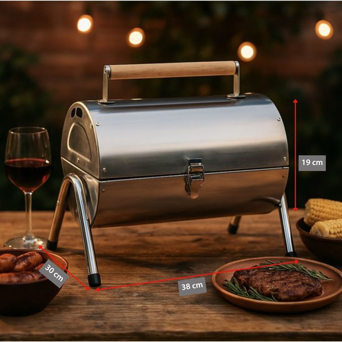 alpina Houtskool BBQ - Draagbare BBQ met Handgreep