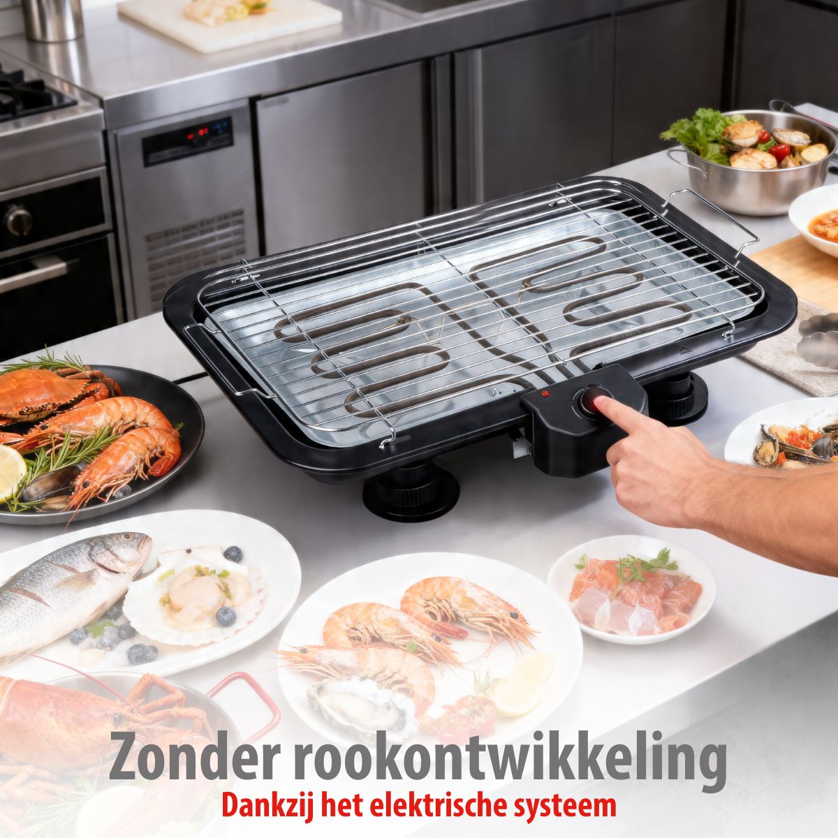 alpina Elektrische BBQ 2-In-1 2200W - Electrische BBQ - maximondo